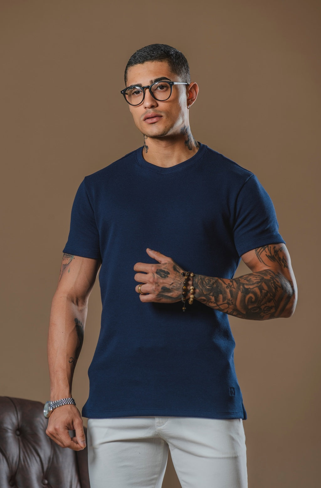 Kit com 5 Camisetas Texturizadas Malha Waffle Milano Avenna - Não amassa, não desbota e 0 transparência - Pague 3 Leve 5