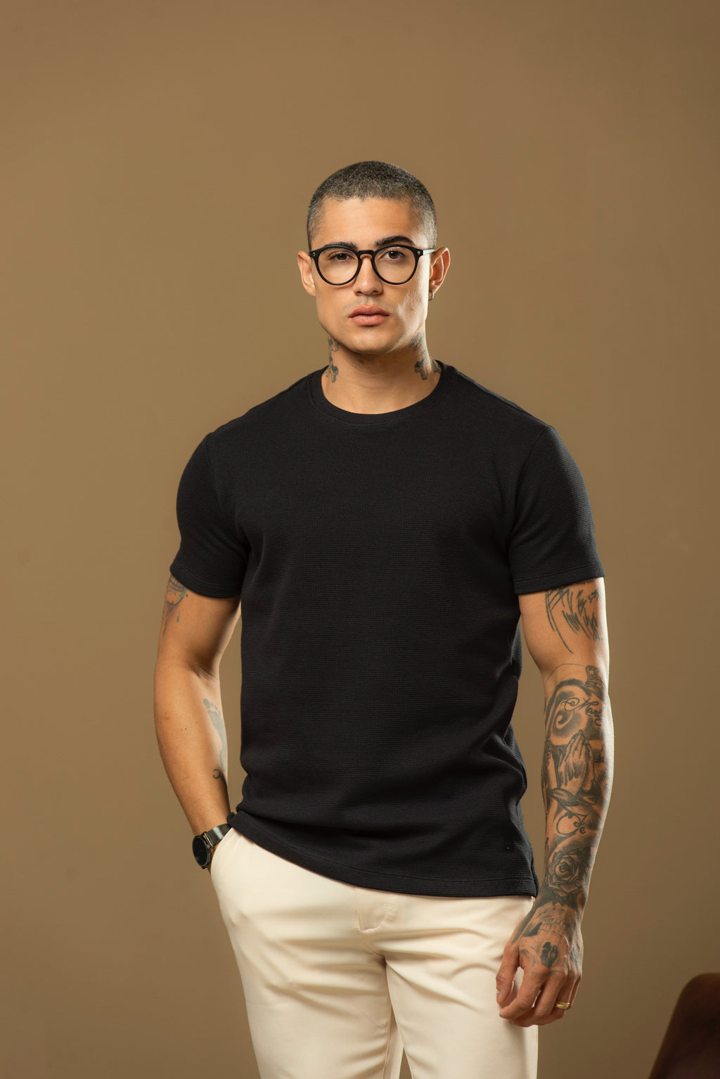 Kit com 5 Camisetas Texturizadas Malha Waffle Milano Avenna - Não amassa, não desbota e 0 transparência - Pague 3 Leve 5