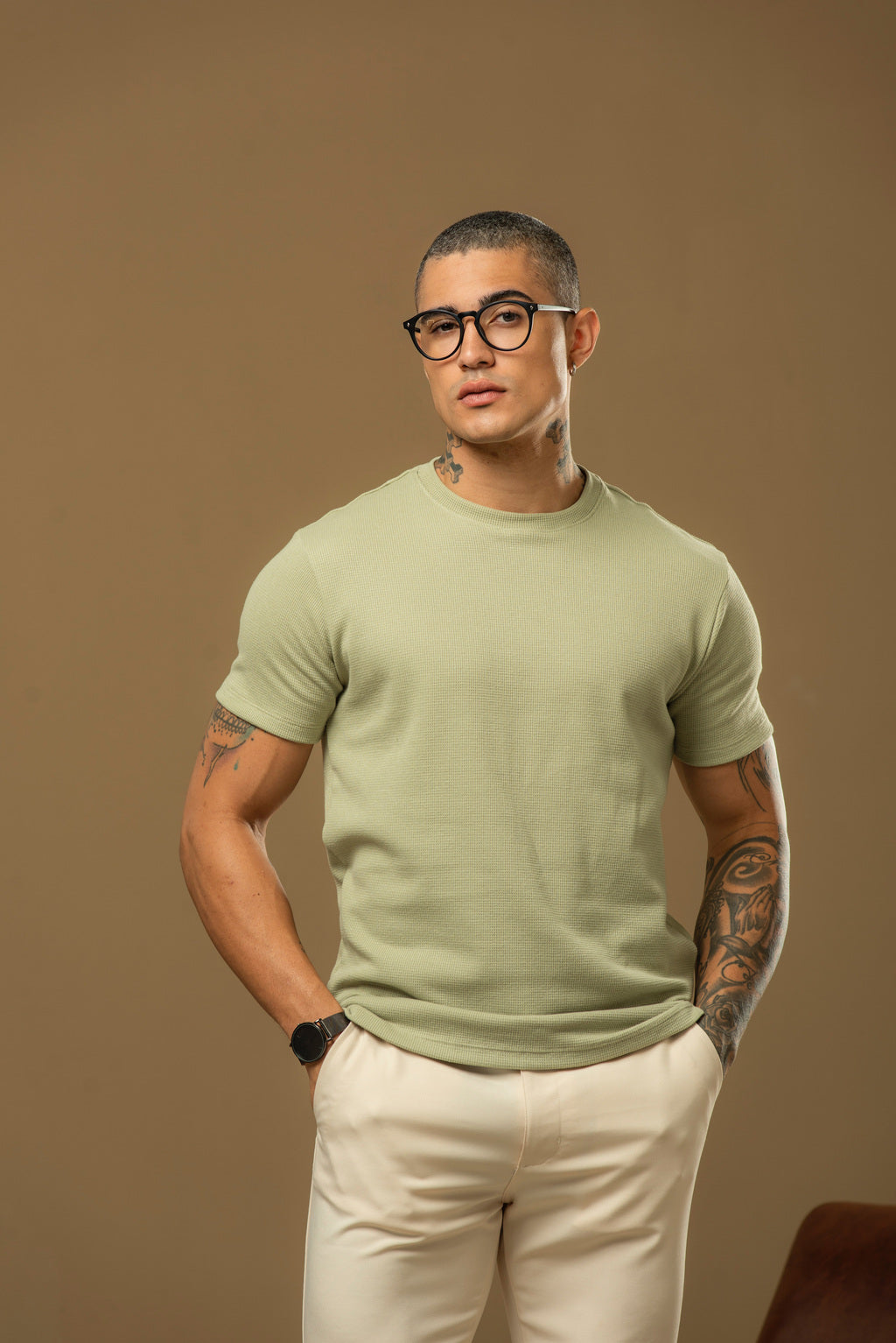 Kit com 5 Camisetas Texturizadas Malha Waffle Milano Avenna - Não amassa, não desbota e 0 transparência - Pague 3 Leve 5