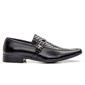 Sapato Social Vanguarda Preto Textura de Cobra - 4603