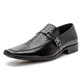 Sapato Social Vanguarda Preto Textura de Cobra - 4603