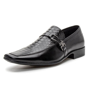 Sapato Social Vanguarda Preto Textura de Cobra - 4603