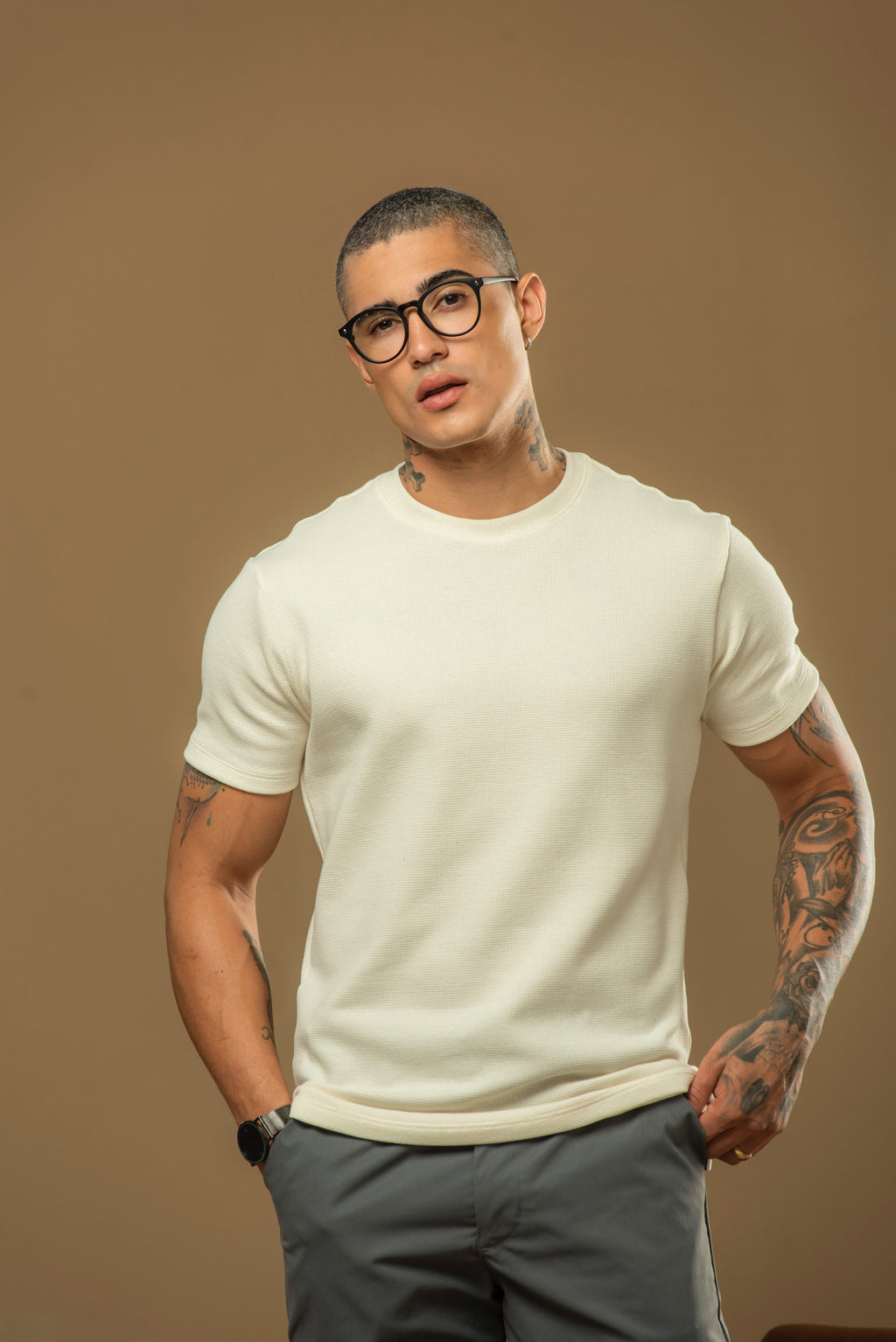Kit com 5 Camisetas Texturizadas Malha Waffle Milano Avenna - Não amassa, não desbota e 0 transparência - Pague 3 Leve 5